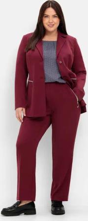 Sheego Schlupfhose mit Bügelfalten und Deko-Zipper, weinrot, Gr.46