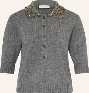 SEM PER LEI Strick-Poloshirt mit Cashmere und Schmucksteinen