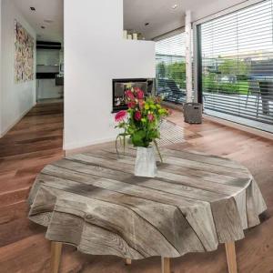 laro Tischdecke Wachstuch-Tischdecken Abwaschbar Holzoptik Braun