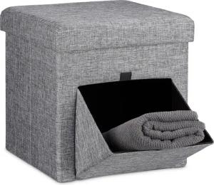 relaxdays Stauraumhocker Faltbarer Sitzhocker mit Klappe,