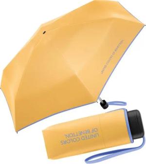 United Colors of Benetton Taschenregenschirm Ultra Mini Flat HW 2022 - golden cream, leuchtende Modefarben mit kontrastreichem Saum