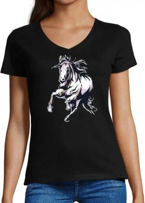 MyDesign24 T-Shirt Damen Pferde Print Shirt