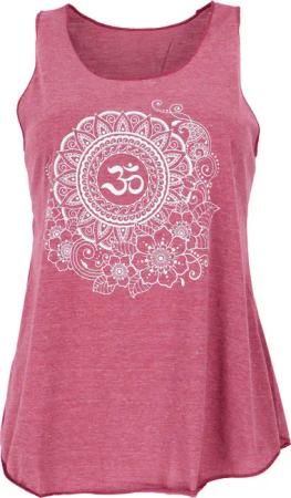 Guru-Shop T-Shirt Tanktop mit Ethnodruck, Om