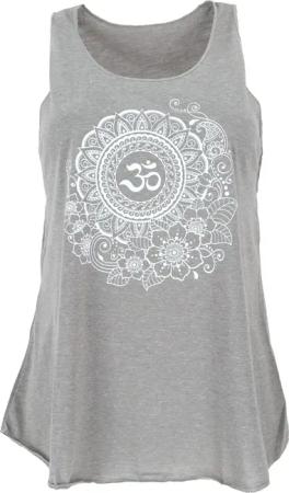 Guru-Shop T-Shirt Tanktop mit Ethnodruck, Om