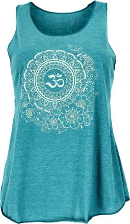 Guru-Shop T-Shirt Tanktop mit Ethnodruck, Om