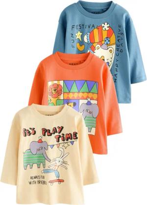 Next Langarmshirt 3er-Pack T-Shirts mit Grafik-Print