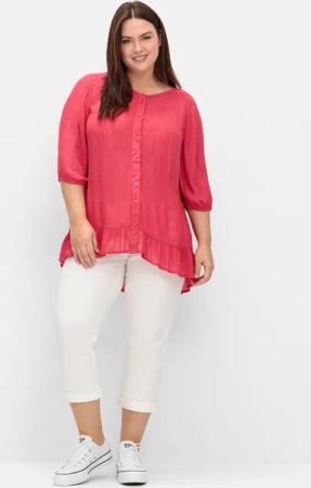 Sheego Klassische Bluse Kurzarmbluse