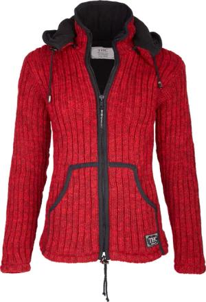 THC Natural Line Strickjacke Schafwollstrickjacke rot