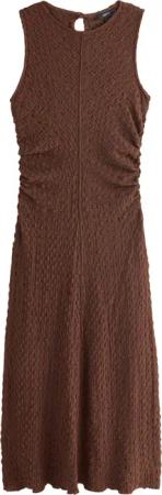 Next Maxikleid Ärmelloses strukturiertes Midikleid, Raffdetails