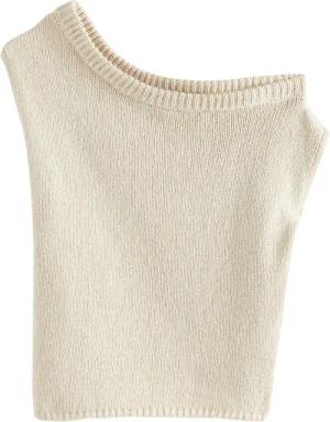 Next Strickpullover Asymmetrisches schulterfreies Strick-Top (1-tlg)