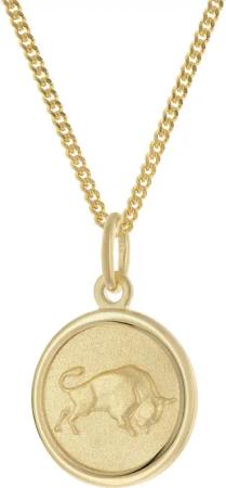 trendor 28468-05 Kinder Sternzeichen Stier Gold 333 mit vergoldeter Kette