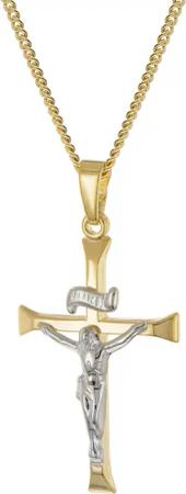 trendor 28577 Kruzifix-Anhänger Gold 333/8K An Vergoldeter Silberkette