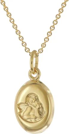 trendor 28584 Mädchen-Anhänger Engel Gold 333/8K Mit Vergoldeter Silberkette