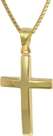 trendor 35796 Kreuz Anhänger Gold 333 (8 Karat) mit goldplattierter Kette
