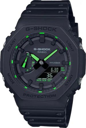 Casio GA-2100-1A3ER G-Shock Classic AnaDigi Herrenuhr Schwarz/Grün