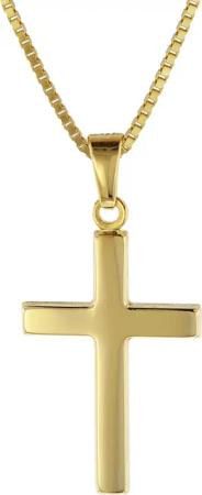 trendor 08500 Kreuz Gold 333 mit goldplattierter Venezianer Kette