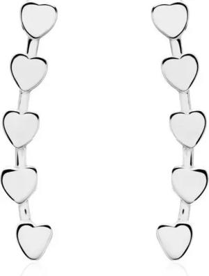 Unique Paar Ohrhänger Ear Climber Herzen aus Sterlingsilber von Unique