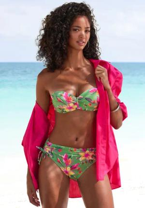 LASCANA Bügel-Bandeau-Bikini-Top Malia, mit tropischem Print