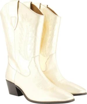 Ulla Popken Leder-Cowboystiefel XL-Schaft Metallic-Optik Stiefel
