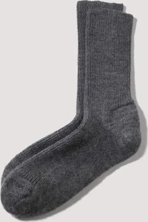 hessnatur Wollsocke aus Bio-Merinowolle - grau - Größe 46/47