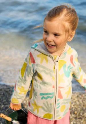 hessnatur Baby Fleece Jacke aus Bio-Baumwolle - grün - Größe 98/104