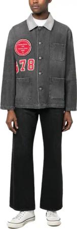 Golden Goose - patch detail faded denim jacket - Größe 48 - bunt