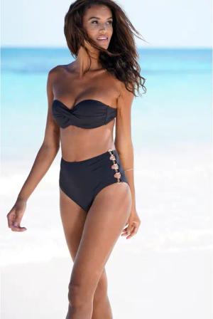 LASCANA Highwaist-Bikini-Hose Damen schwarz Gr.38