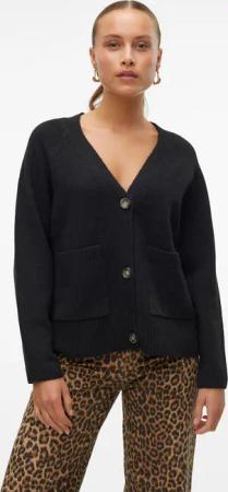 Vero Moda Strickjacke "VMBOOM LS V-NECK BUTTON CARDIGAN GA NOOS"