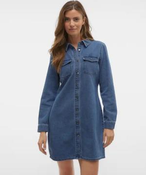 Vero Moda Jeanskleid "VMJENNIE LS SHORT DENIM DRESS GA NOOS"