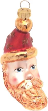 Krebs Glas Lauscha Christbaumschmuck "Santa Mond, Multicolor, 10cm", (1 tlg.), Christbaumschmuck, Glas, mundgeblasen, handgefertigt, Weihnachtsmann