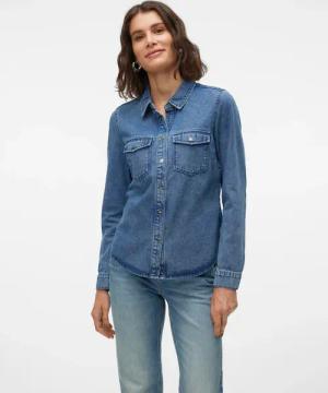 Vero Moda Jeansbluse "VMJENNIE LS DENIM SHIRT MIX NOOS"