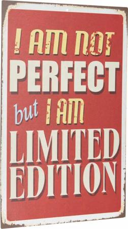 Home affaire Metallbild "I am not perfect …", Schriftzüge-Schriftzug, Spruch, Stahlschild, Blechschild, Not perfect