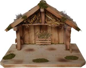 Alfred Kolbe Krippe "Krippenstall für 9 cm Figuren, Massivholzboden, Weihnachtsdeko", (1 tlg.), Echtholz