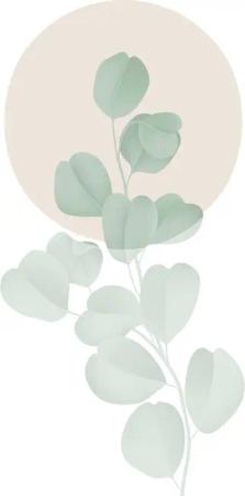 queence Leinwandbild "Blätter rosa Kreis", Blumen-Blumenbilder-Blätter-Blätterbilder, Premium-Leinwandstoff, Handarbeit aus Deutschland