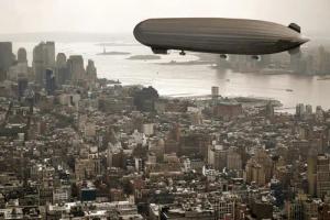 Papermoon Fototapete "Zeppelin über New York"
