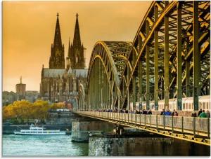 Artland Glasbild "Kölner Dom mit Hohenzollernbrücke", Deutschland, (1 St.), in verschiedenen Größen