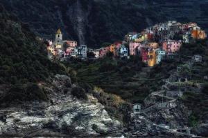 Papermoon Fototapete "Photo-Art PIET FLOUR, DORF-IN DEN FELSEN-"