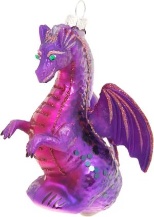 Krebs Glas Lauscha Christbaumschmuck "Drache, Violet, 12cm", (1 tlg.), Christbaumschmuck aus Glas, mundgeblasen, handgefertigt, Figur