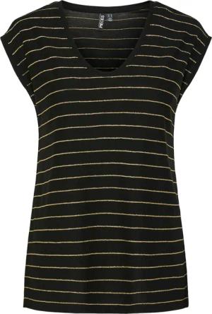 pieces T-Shirt "PC BILLO", mit Glitzerstreifen