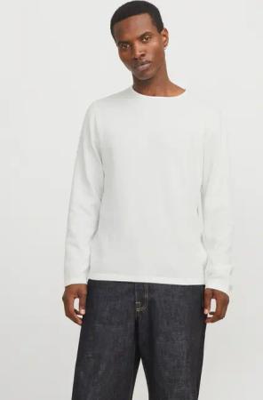 Jack & Jones Rundhalspullover "JJEGEORGE KNIT CREW NECK NOOS", in Strick Optik
