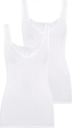 Schiesser Unterhemd ""Cotton Essentials"", (2er-Pack), mit zwei unterschiedlichen Batist-Stickerei-Motiven