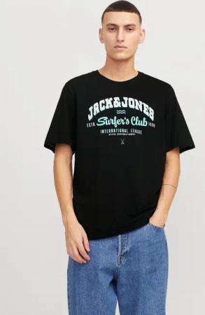 Jack & Jones Rundhalsshirt "JJELOGO TEE SS O-NECK 2 COL SS25 SN", mit Logo Print