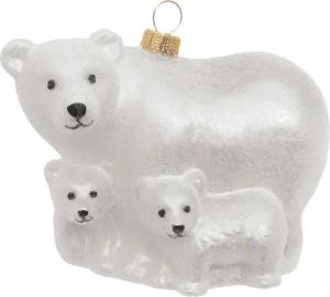 Krebs Glas Lauscha Christbaumschmuck "Eisbärenfamilie, Weiß, 9cm", (1 tlg.), Christbaumschmuck aus Glas, mundgeblasen, handgefertigt, Tierfigur