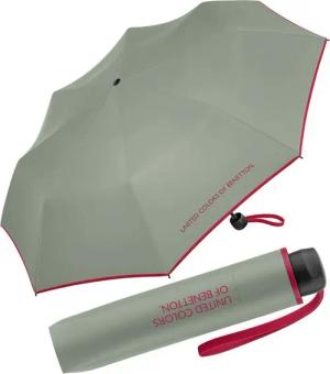 United Colors of Benetton Taschenregenschirm Super Mini FS 2024 - iceberg green, leuchtende Modefarben mit kontrastreichem Saum