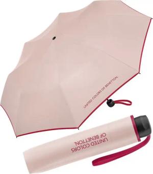 United Colors of Benetton Taschenregenschirm Super Mini FS 2024 - pink salt, leuchtende Modefarben mit kontrastreichem Saum