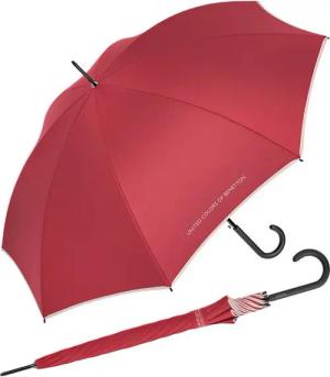 United Colors of Benetton Stockregenschirm Long AC mit Auf-Automatik FS 2024 - virtual pink, leuchtende Modefarben mit kontrastreichem Saum