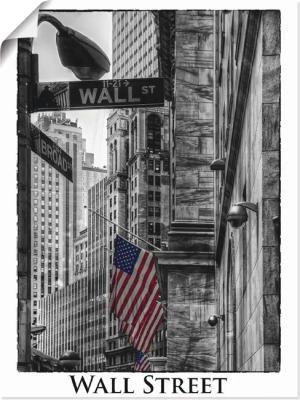 Artland Wandbild "New York Wall Street", Amerika, (1 St.), als Leinwandbild, Poster in verschied. Größen
