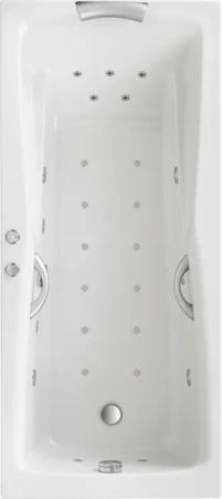 OTTOFOND Whirlpool-Badewanne "Atlanta", (Set), inkl. 1 Nackenstütze und 2 Griffe in silbermatt