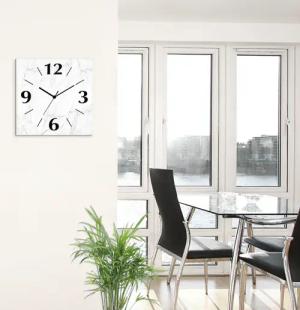 Artland Wanduhr "Weiße Marmor Textur", wahlweise mit Quarz- oder Funkuhrwerk, lautlos ohne Tickgeräusche
