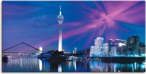 Artland Leinwandbild "Düsseldorf Skyline Abstrakte Collage", Deutschland, (1 St.), auf Keilrahmen gespannt